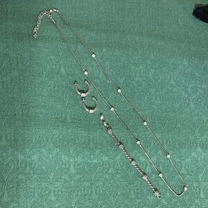 Elegant Brighton Silver Necklace and Earring Set